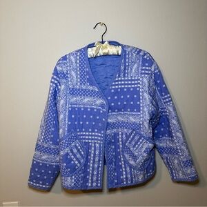 Como Vintage Blue and White Patterned Jacket